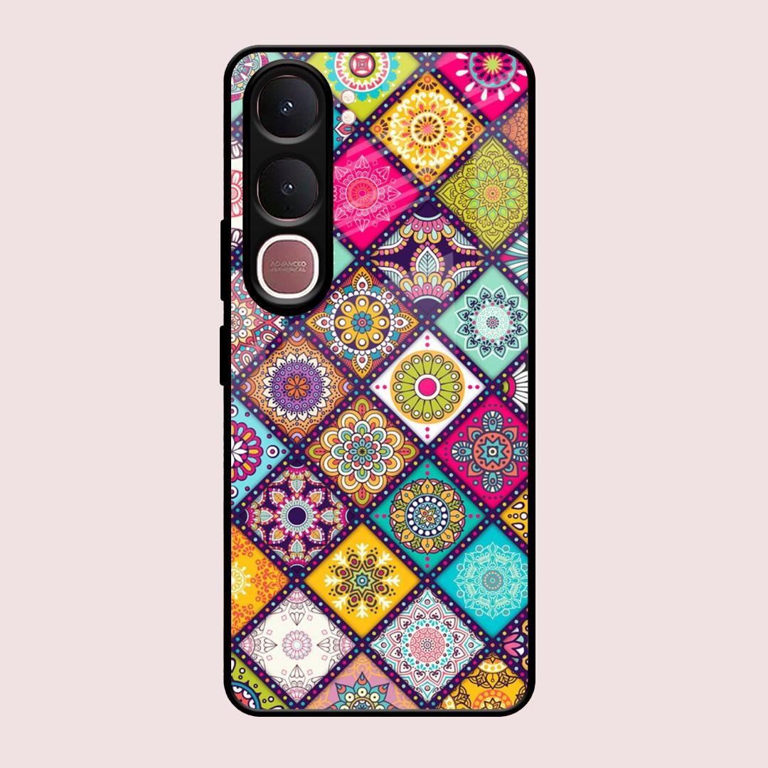 Mandala Glass Case Cover V2 For Vivo Y31 5G