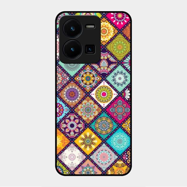 Mandala Glass Case Cover V2 For Vivo Y35