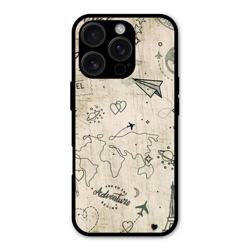 Map Mania Glass Case Cover For iPhone 16 Pro