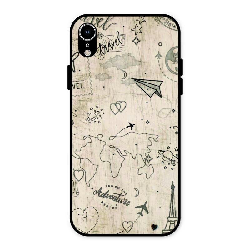 Map Mania Glass Case Cover For iPhone XR