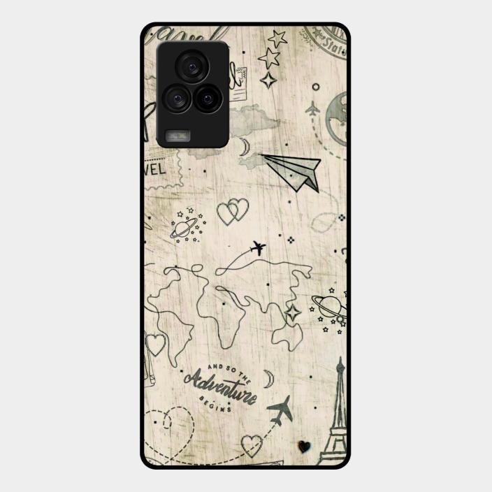 Map Mania Glass Case Cover For Iqoo 7 Legend 5G