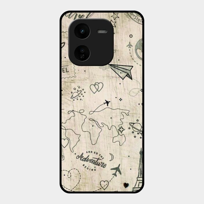Map Mania Glass Case Cover For Iqoo Z9X 5G