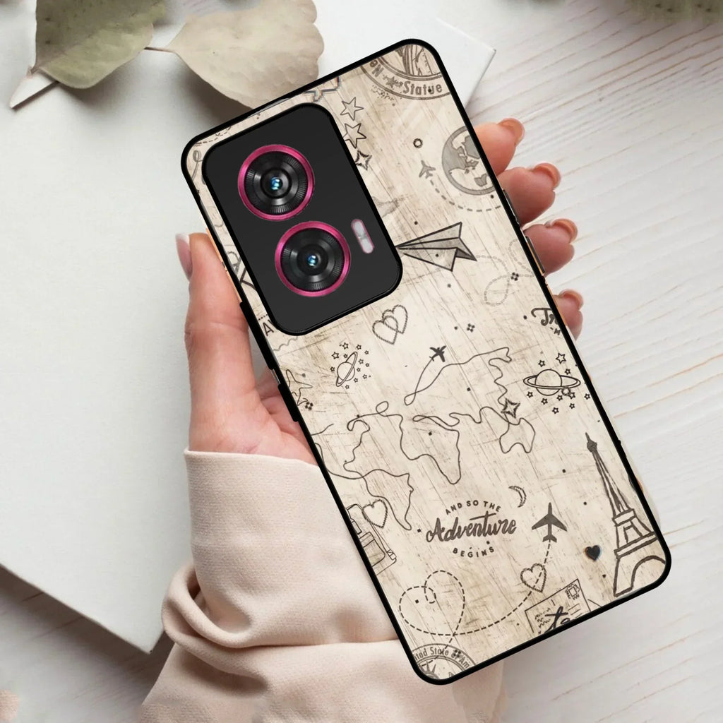 Map Mania Glass Case Cover For Motorola - ShopOnCliQ