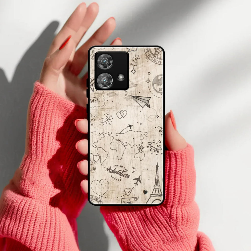 Map Mania Glass Case Cover For Motorola - ShopOnCliQ