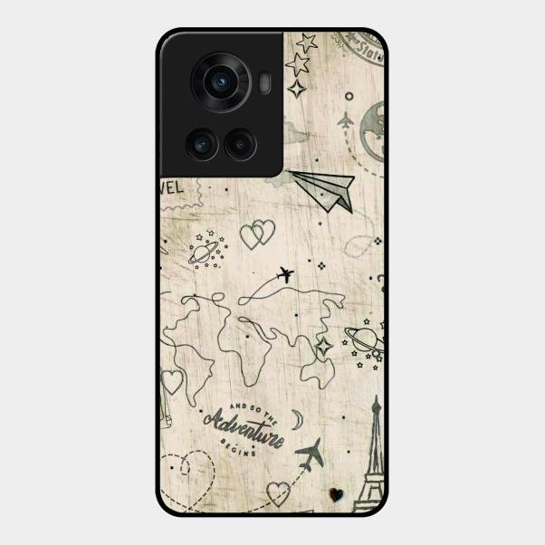 Map Mania Glass Case Cover For Oneplus 10R 5G