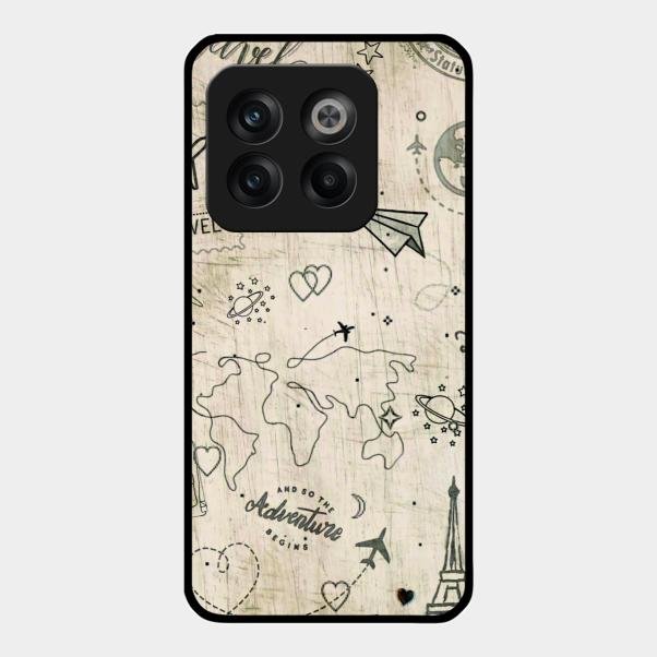 Map Mania Glass Case Cover For Oneplus 10T 5G