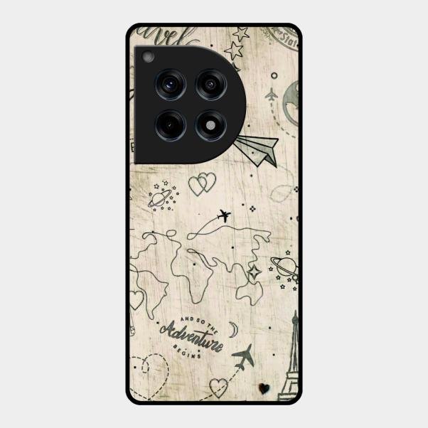 Map Mania Glass Case Cover For Oneplus 12R 5G