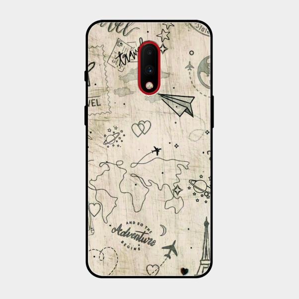 Map Mania Glass Case Cover For Oneplus 7