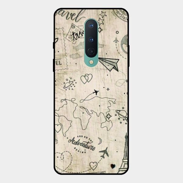 Map Mania Glass Case Cover For Oneplus 8