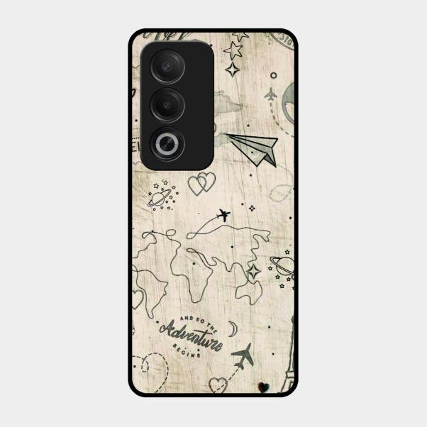 Map Mania Glass Case Cover For Oppo A3 Pro 5G
