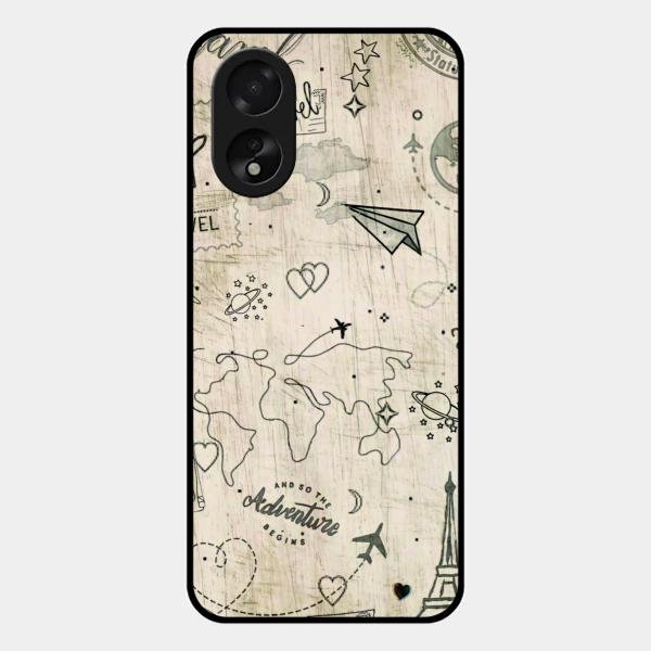 Map Mania Glass Case Cover For Oppo A38