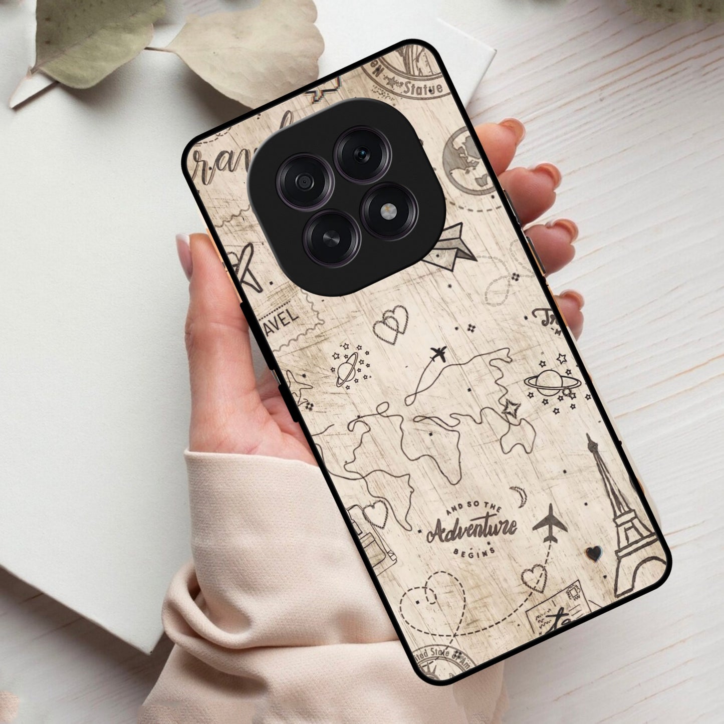 Map Mania Glass Case Cover For Oppo