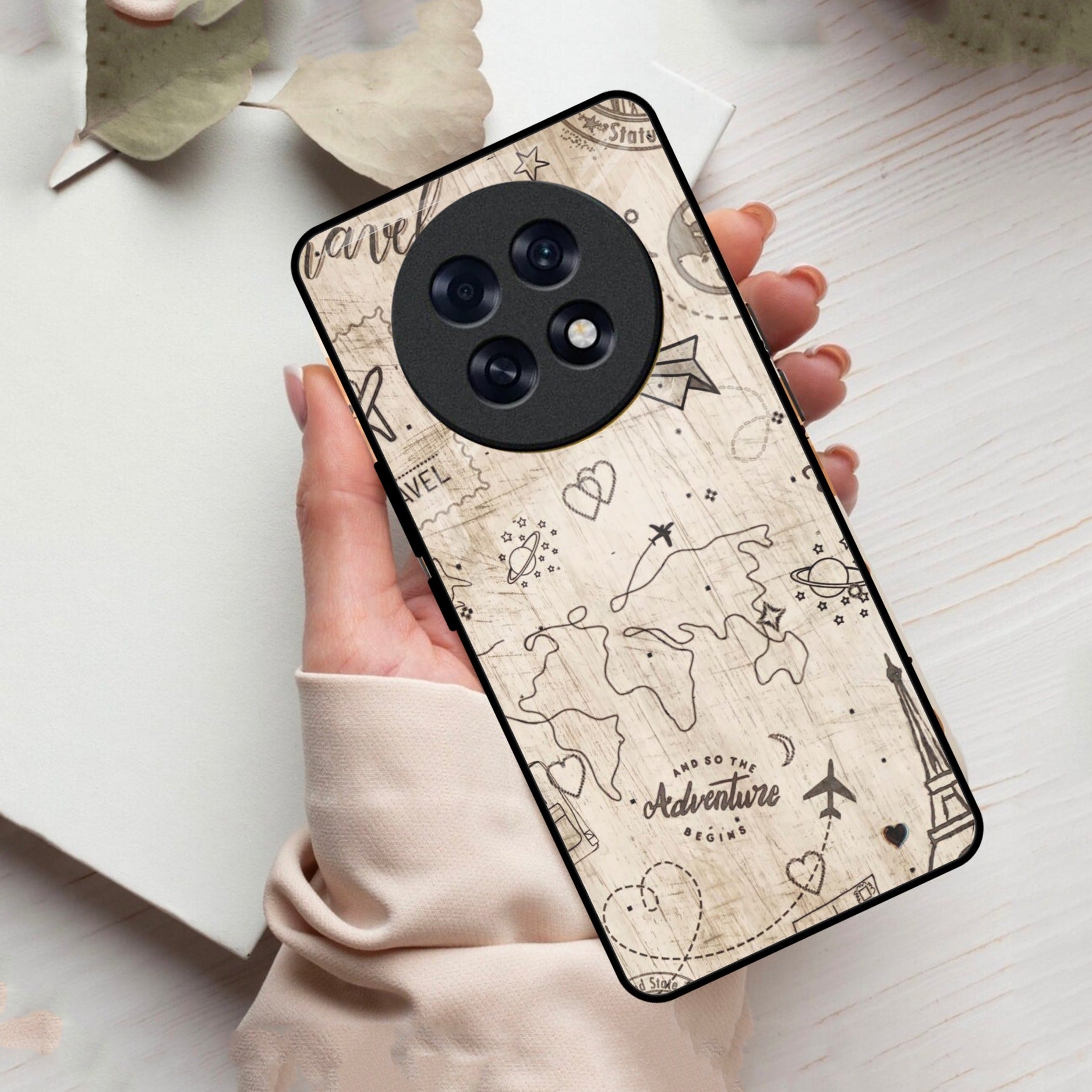 Map Mania Glass Case Cover For Oppo