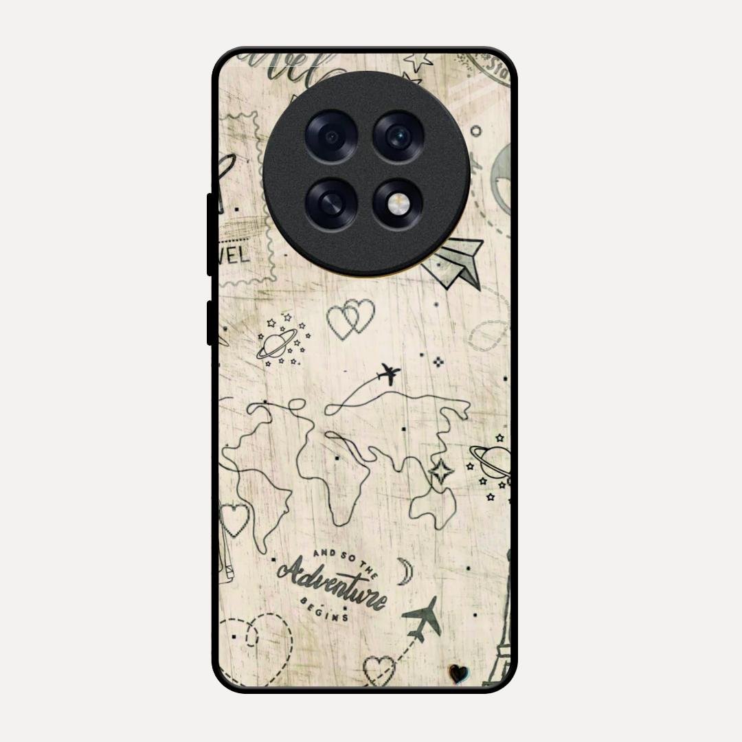 Map Mania Glass Case Cover For Oppo F31 Pro Plus 5G