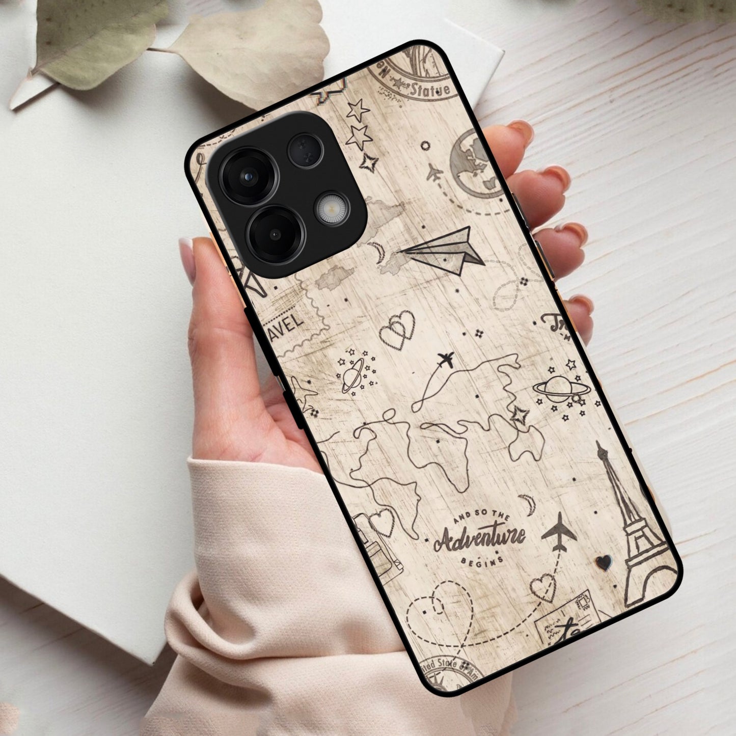 Map Mania Glass Case Cover For Oppo