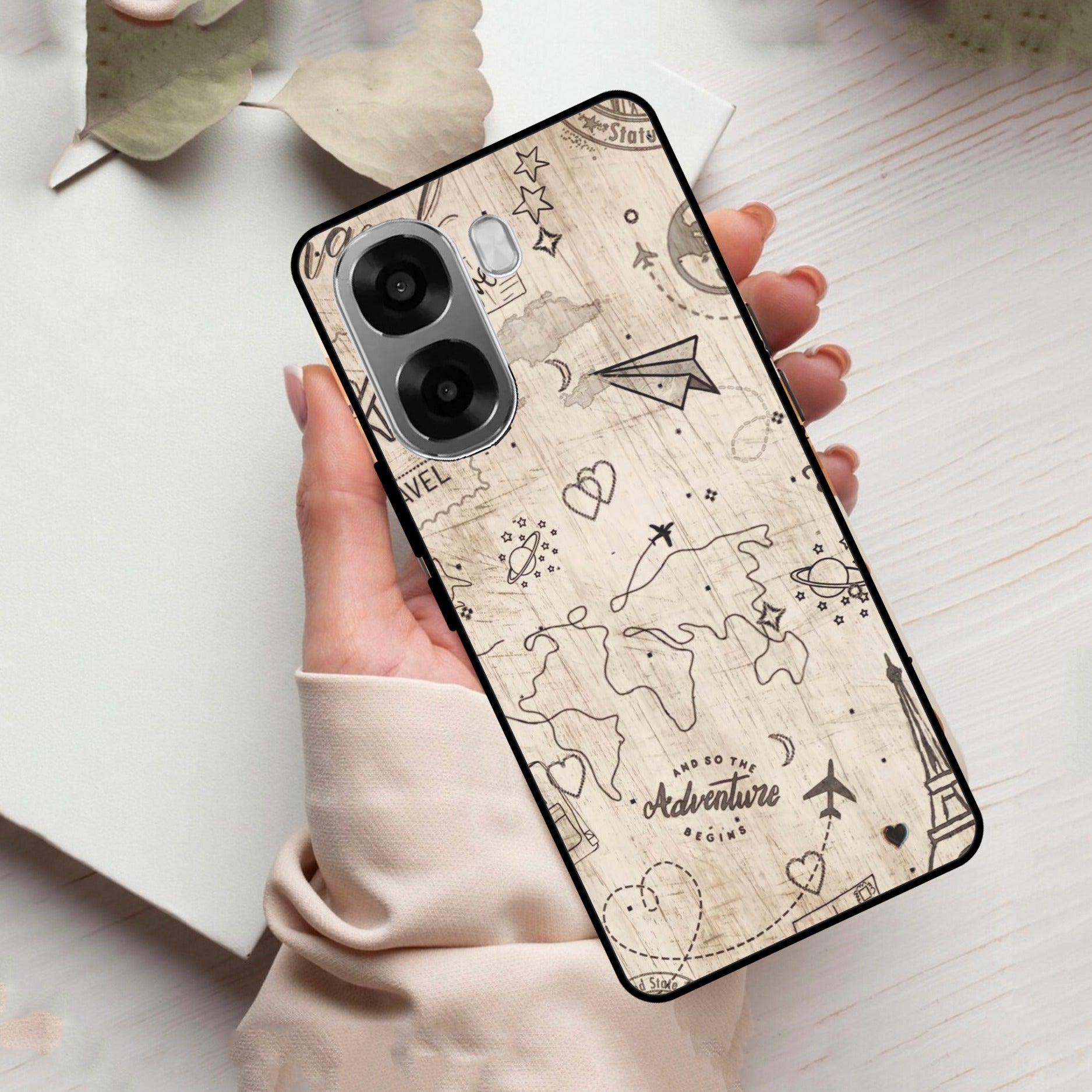 Map Mania Glass Case Cover For Oppo