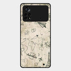 Map Mania Glass Case Cover For Poco X4 Pro 5G