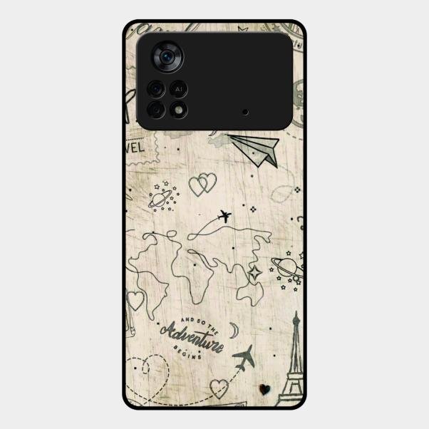 Map Mania Glass Case Cover For Poco X4 Pro 5G