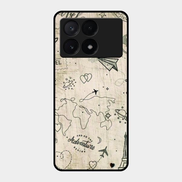 Map Mania Glass Case Cover For Poco X6 Pro 5G
