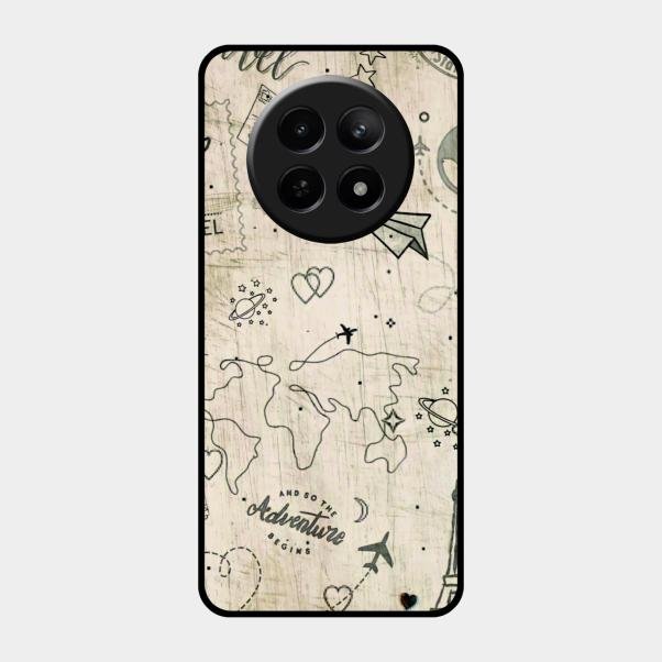 Map Mania Glass Case Cover For Realme 12 5G