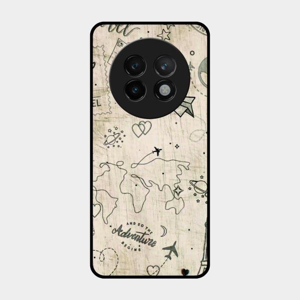 Map Mania Glass Case Cover For Realme 13 Plus 5G