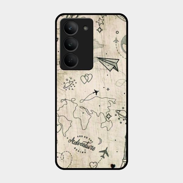 Map Mania Glass Case Cover For Realme 14X 5G