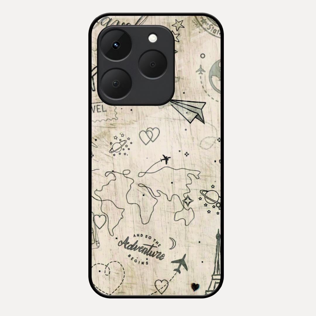 Map Mania Glass Case Cover For Realme 15T 5G