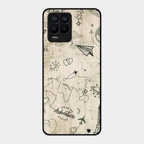 Map Mania Glass Case Cover For Realme 8 Pro