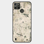 Map Mania Glass Case Cover For Realme C25Y