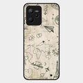 Map Mania Glass Case Cover For Realme C35