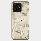 Map Mania Glass Case Cover For Realme C53
