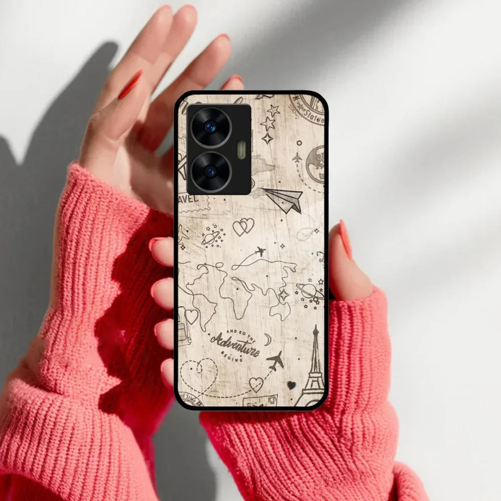 Map Mania Glass Case Cover For Realme/Narzo - ShopOnCliQ