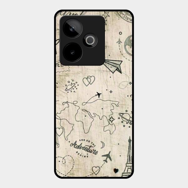 Map Mania Glass Case Cover For Realme Gt 7T 5G