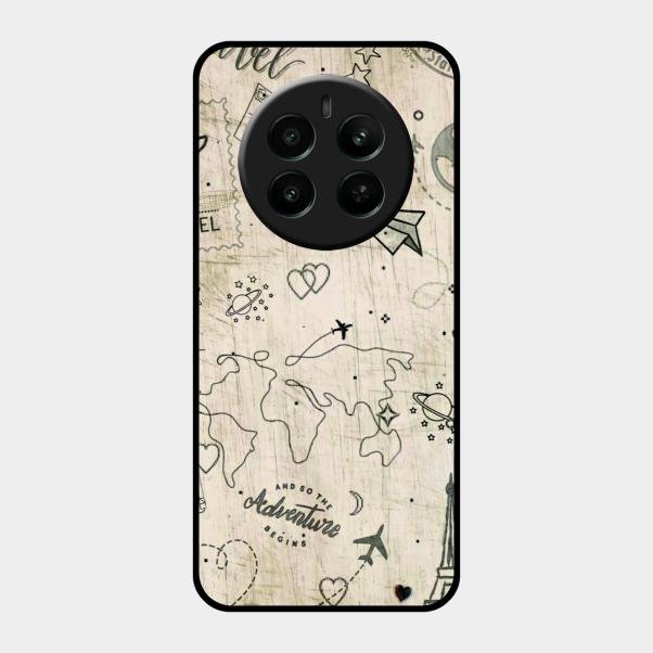 Map Mania Glass Case Cover For Realme P1 5G