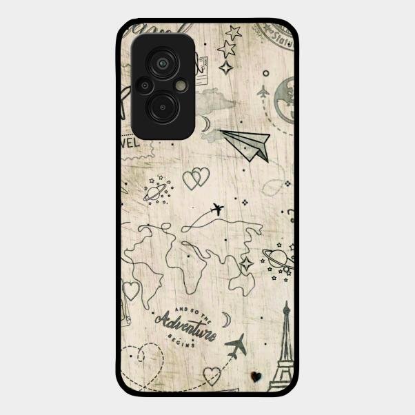 Map Mania Glass Case Cover For Redmi 11 Prime 4G
