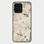Map Mania Glass Case Cover For Redmi 12 5G