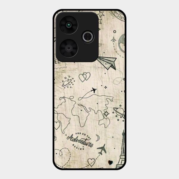 Map Mania Glass Case Cover For Redmi 13 5G