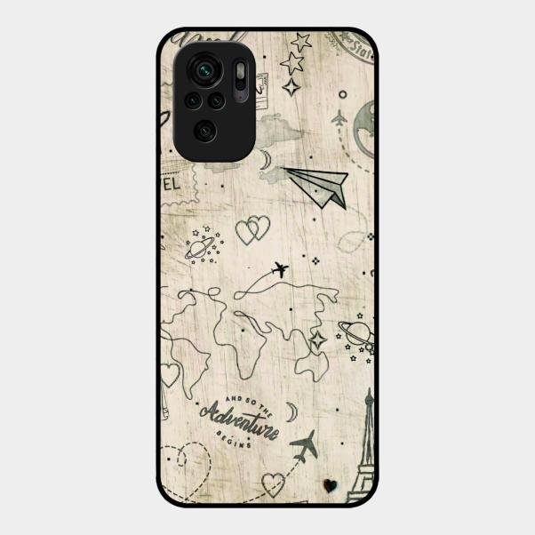 Map Mania Glass Case Cover For Redmi Note 10