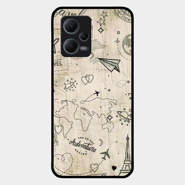 Map Mania Glass Case Cover For Redmi Note 12 5G