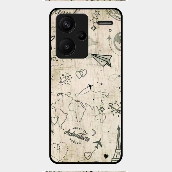 Map Mania Glass Case Cover For Redmi Note 13 Pro Plus 5G