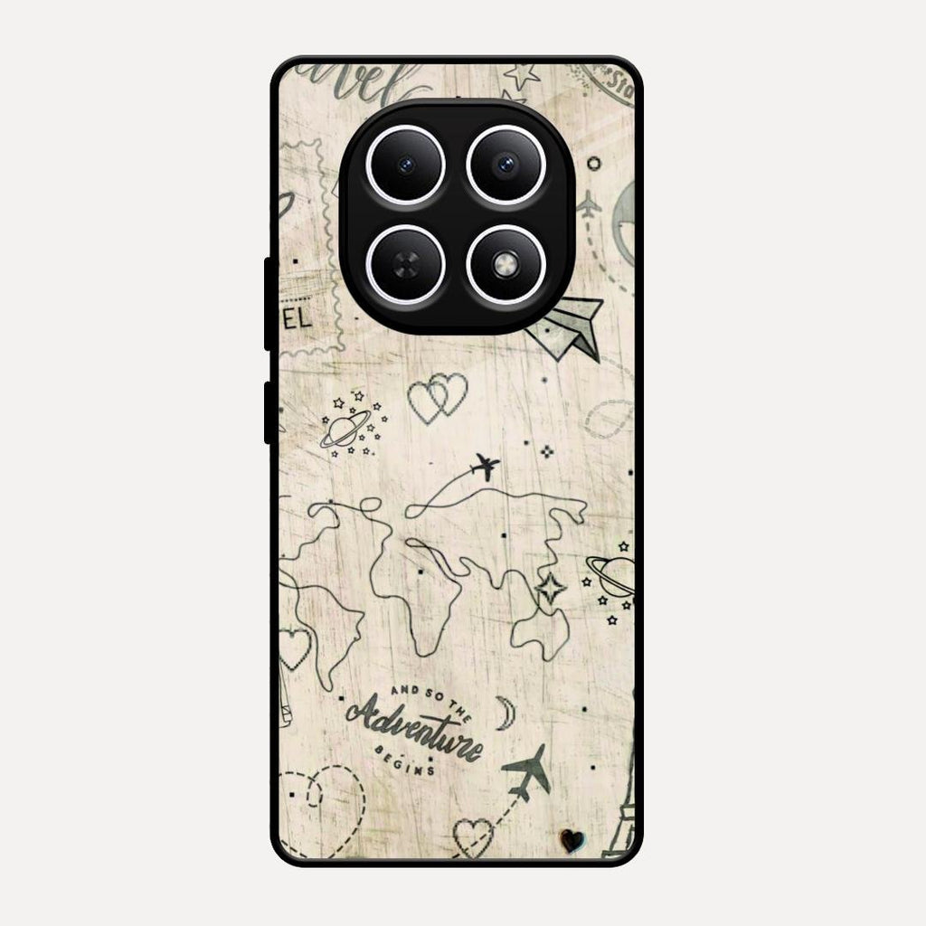 Map Mania Glass Case Cover For Redmi Note 15 5G
