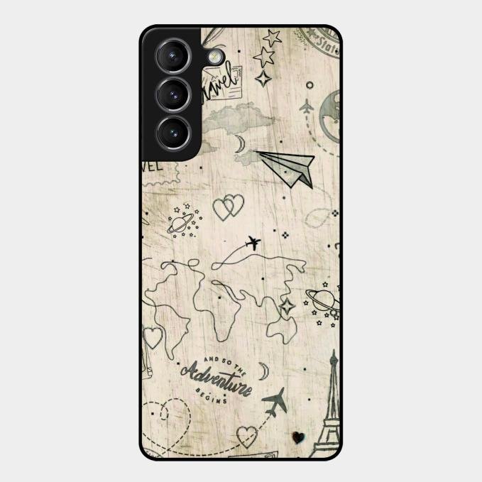 Map Mania Glass Case Cover For Samsung Galaxy S21