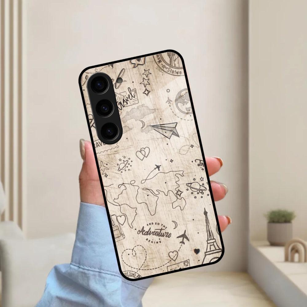 Map Mania Glass Case Cover for Samsung