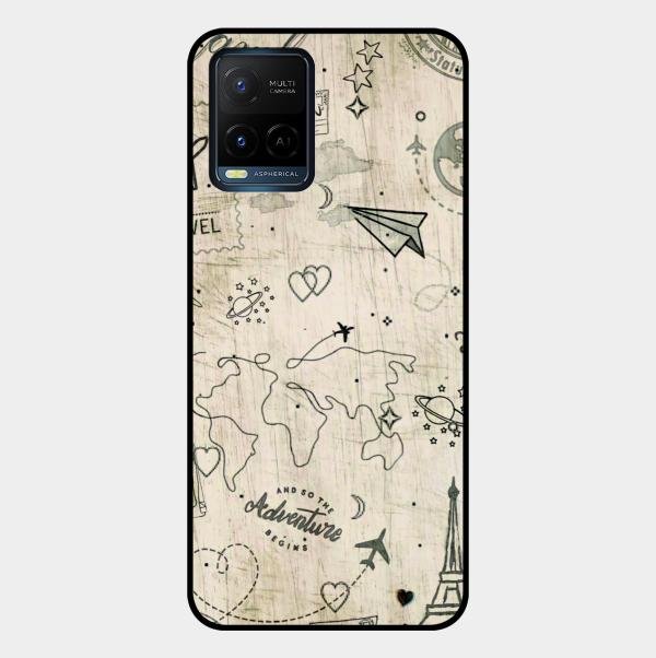Map Mania Glass Case Cover For Vivo T1X