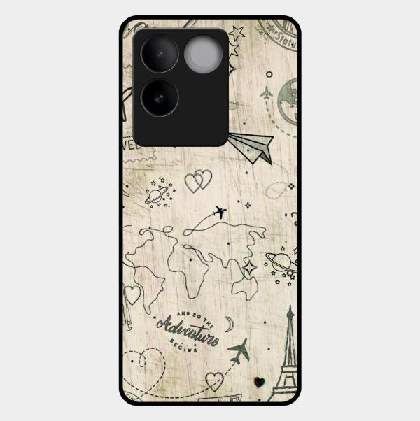 Map Mania Glass Case Cover For Vivo T2 Pro 5G