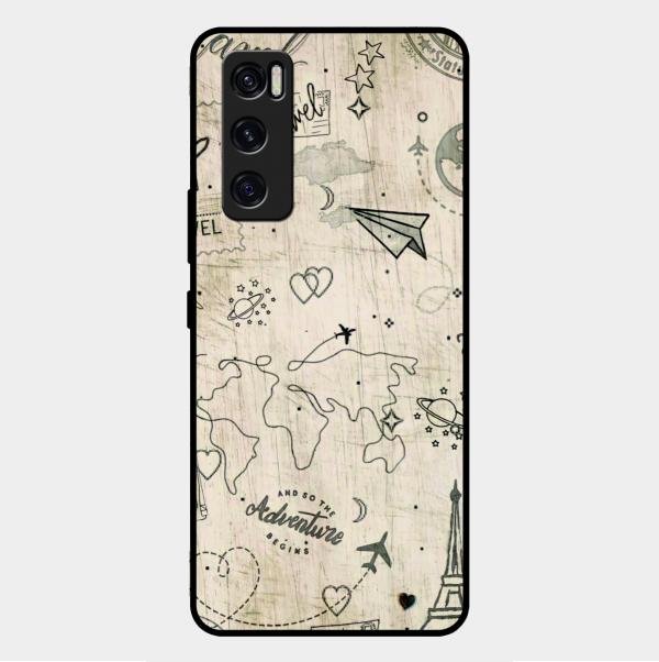Map Mania Glass Case Cover For Vivo V20 Se