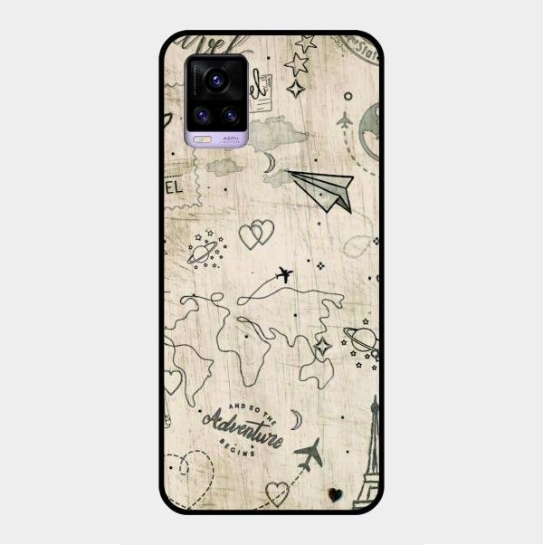 Map Mania Glass Case Cover For Vivo V20