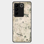 Map Mania Glass Case Cover For Vivo V27 Pro 5G