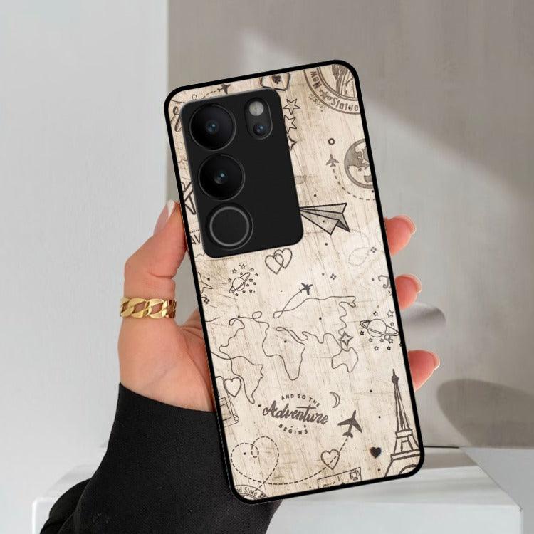 Map Mania Glass Case Cover For Vivo - ShopOnCliQ