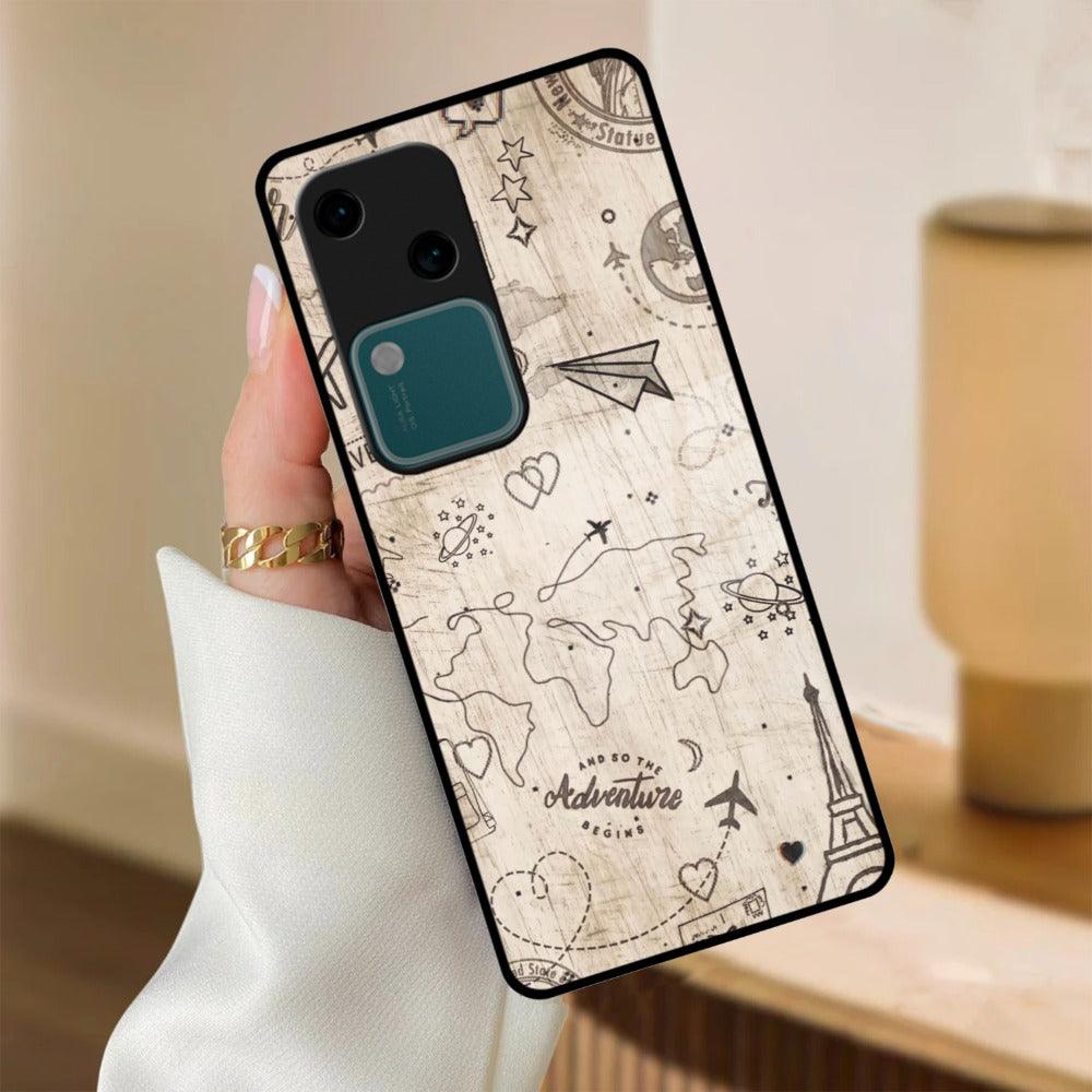 Map Mania Glass Case Cover For Vivo